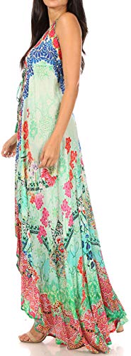 Image of Sakkas Lizi Womens Maxi High-Low Halter Handkerchief Long Dress Beach Party