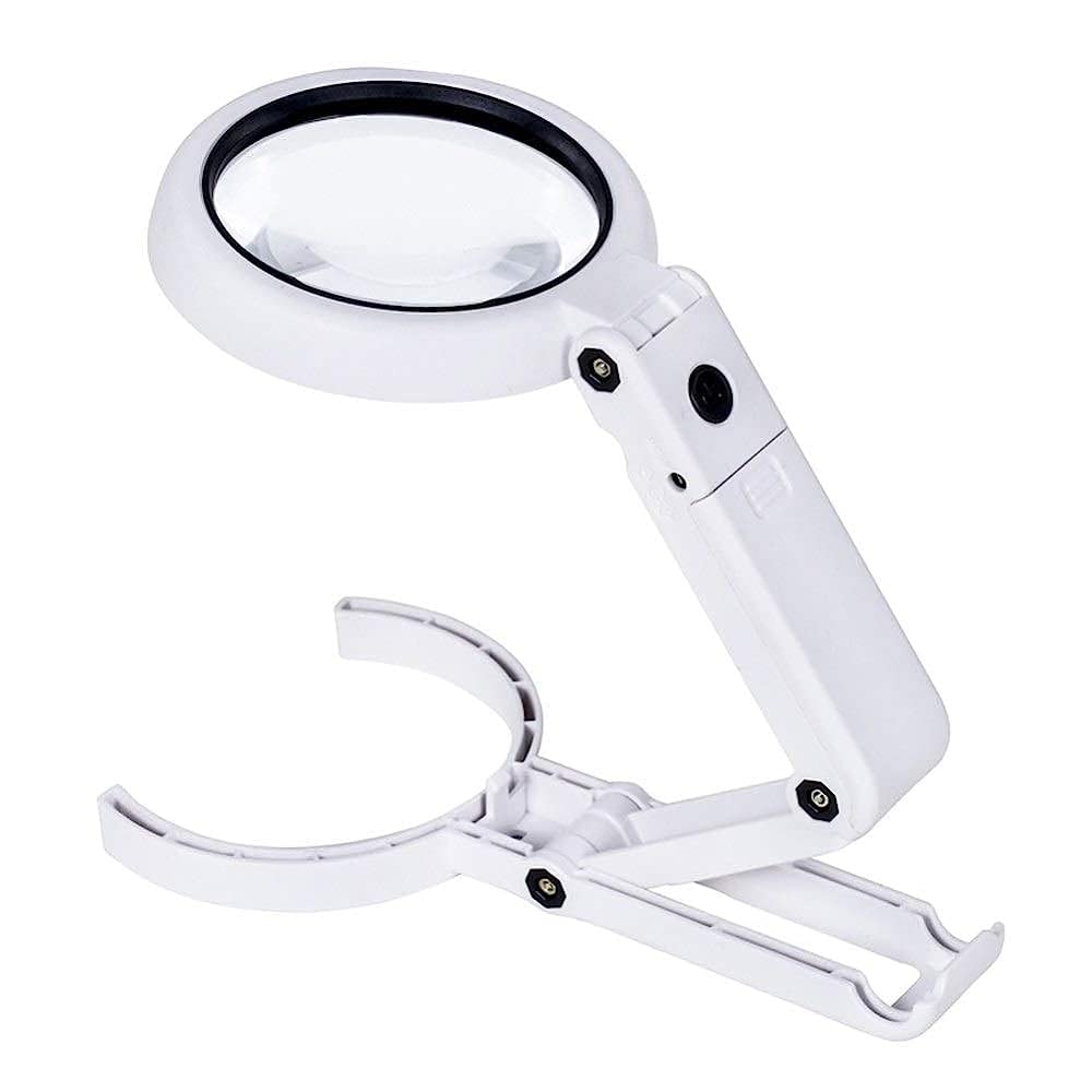 asdchZen Magnifier With Led Light,5X 11X Handsfree Reading Magnifier Magnifying Glasses With 8 Led Light For Reading,Jewelry,Electronic Repair Magnifier/White