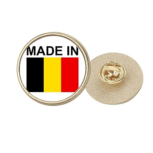 Broche ronde dorée Belgium Country Love M au design métallique raffiné