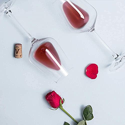 Image of Premium Wine Glasses 400ml, Set of 2 Long Wine, Burgundy Clear Glasses with Stem for Wedding Anniversary, Birthday, Gift (RKT-10, Set of 2)