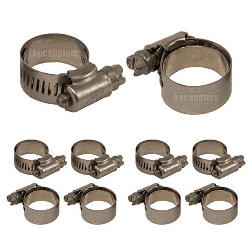 Ideal Tridon 65E, 6508E, Size 8 Lined Clamps, Stainless Steel Worm Gear, Fits 5/8" - 1, 16mm - 25mm Hose OD, Silicone Heater Hose Clamps, 6508E51 (Pack of 10)