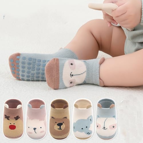 Floor Non Slipper Socks with Grippers 5Pairs Boy Girls Infant Baby Slipper Socks for Spring Summer Autumn2