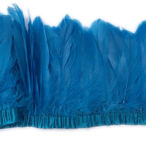 Shekyeon Duck Goose Feather Trim Fringe Sewing Craft 2 Yards (Turquoise) #TOP2