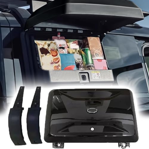 YHELI Glossy Black Side Toolbox Storage Box fits for Land Rover Defender 110 90 130 2020-2023 2024 Exterior Mounted Gear Carrier with Lock