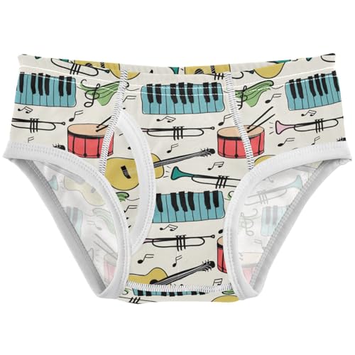 Pigsaly Boys' Underwear Instruments Music Notes Boys Briefs Electronic Piano Guitar Toddler Underwear 3T Multicolor