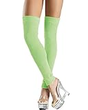 Be Wicked Women's Footless Thigh High Leg Warmers, Neon Green, One Size