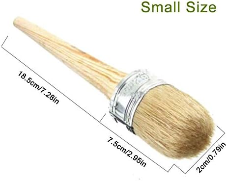 Paint Brushes - 2 Pack, Feelfly Chalk Paint Wax Brushes for Painting or Waxing - Natural Bristles Brushes Stencil Brushes for Wood Furniture Home Decor and DIY Art Crafts (20cm, 30cm) (#A)
