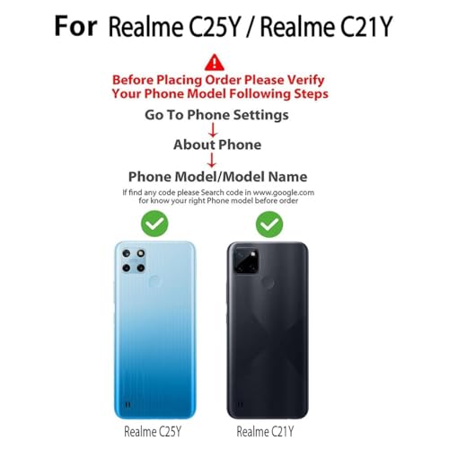 Image of Bintage Mac Safe Design Hard Slim Back Case | Soft Border Camera Protect | Dual PU Leather Finish Back Cover Compatible for Realme C21Y /Realme C25Y - White & Grey