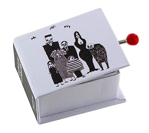Hand-cranked Music Box/Musical Box Made of Illustrated Cardboard in The Shape of a Book with 18-Note Musical Mechanism - The Addams-Family - Main Theme (Vic Mizzy)