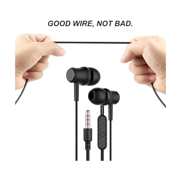 2 Pack for Earbuds with Microphone, 3.5mm Jack in-Ear Headphones, Powerful Bass and Clear Audio, with Microphone Volume Control, All Devices for Android & Laptops - Image 4
