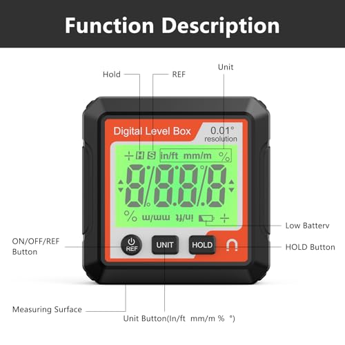 Nivel Digital Inclinómetro Electrónico con Base Magnética miniatura 6