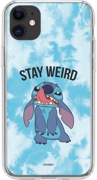 Skinit Clear Phone Case Compatible with iPhone 11 - Officially Licensed Disney Lilo and Stitch Stay Weird Design