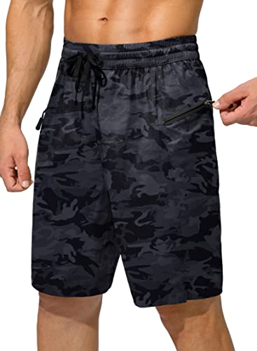Image of Men's Swim Trunks Quick Dry Board Shorts with Zipper Pockets Beach Shorts Bathing Suits for Men - No Mesh Liner