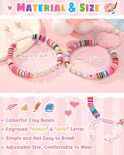 UNGENT THEM Mama and Mini First Day of School Bracelets Back to School Gifts for Mom and Daughter4