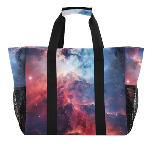 Close Up Galaxy Large Tote Bags for Women Canvas Tote Purse Reusable Grocery Bags Top Handle Handbags for Travel, Work