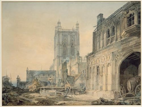 Art imprimé image Abbaye de Malvern Worcestershire peinture paysage 60x90