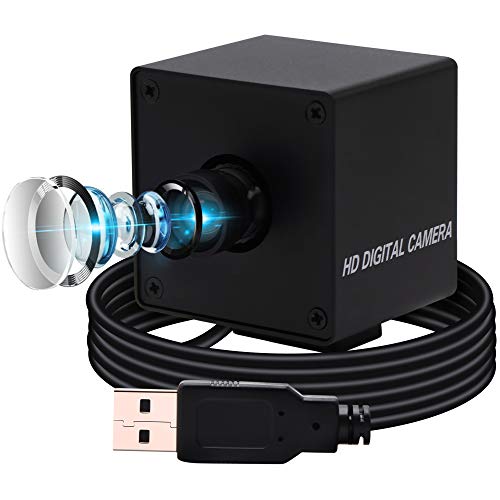 13MP USB Camera, Ultra HD 3840x2880P@10fps Mini Webcam with Aluminum Case,100Degree Widescreen No Distortion Fixed Focus UHD Webcam with Sony IMX214 Sensor,USB Computer Camera for Windows,Android,Mac