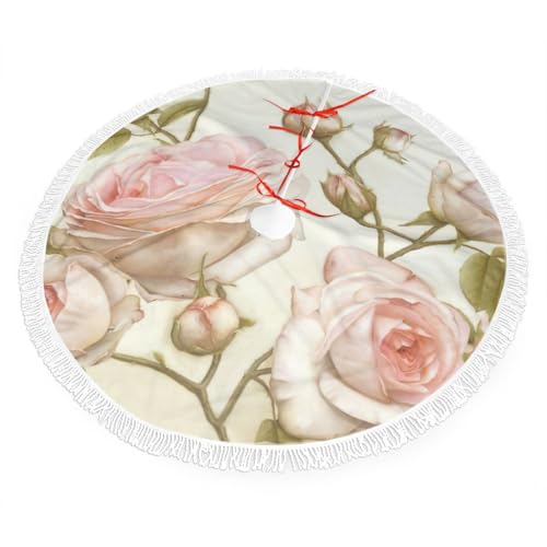 Baumdecke mit rosafarbenen Rosen, für Weihnachtsfeiern, Feiertags-Baum-Bodenabdeckung