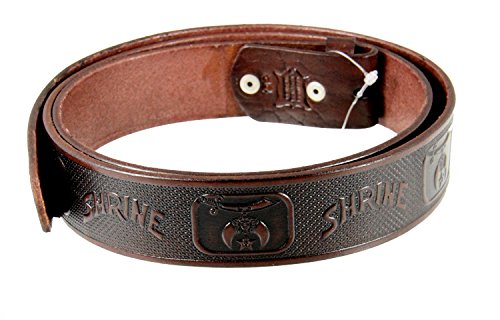 1010003 Genuine Leather Brown Shrine Crescent and Scimitar Belt Sizes 32-60