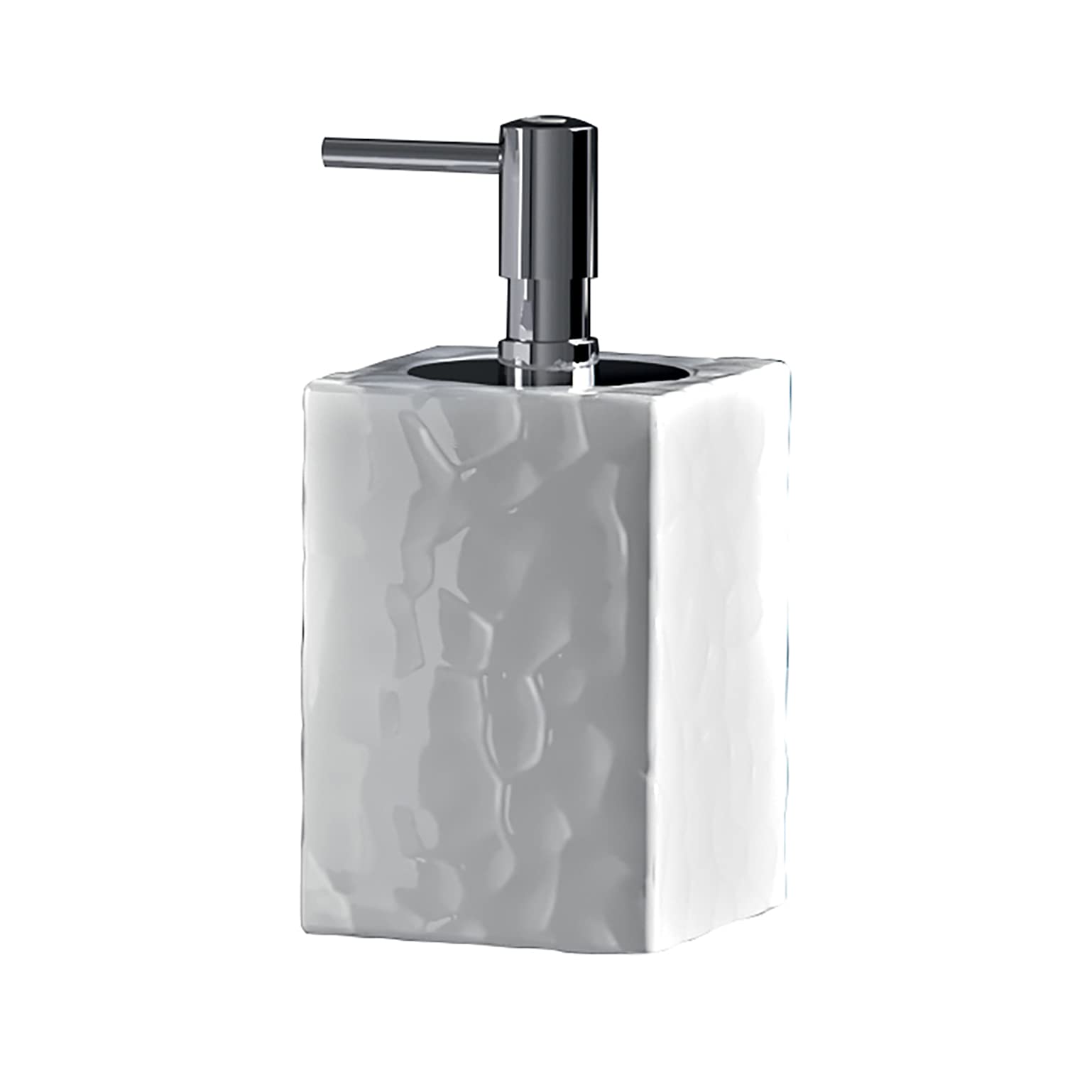 Gedy G-New Martina White Soap Dispenser for Bathroom Stainless Steel and Cromall