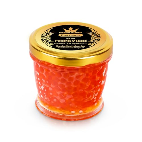 Rotkaviar Gorbuscha 200 g, Lachskaviar, Roter Kaviar икра горбуши Glas (200, Gramm) (Buckellachs, Gorbuscha Kaviar aus Kamtschatka Premium)