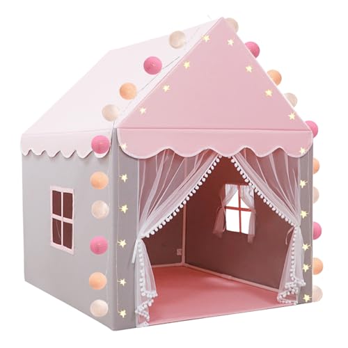 Tente Enfant Interieur Tipi Cabane Interieure, Princesse Maison de Jouets avec fenêtres, Tente de Jeu Chambre pour Enfants Fille, Cadeaux de Noël et...