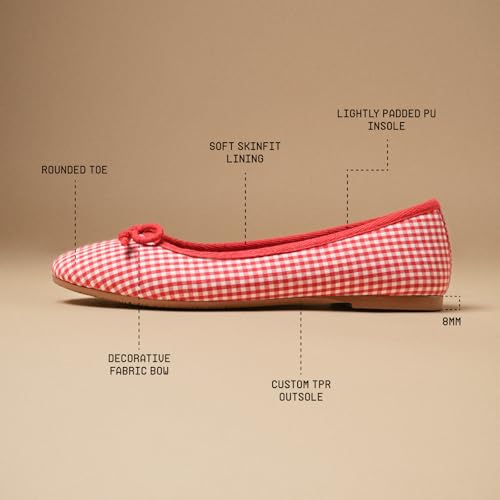Image of Theater Swans Casual Ballet Flats for Women | Stylish Slip-on Ballerina with Bow Detail | Lightweight Comfortable Footwear with Cushioned Insole