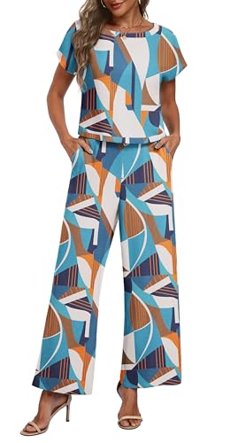 Lepunuo Two Piece Sets for Women Summer Cap Sleeve Crop...