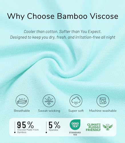 Image of NACHILA Pajamas for Women-Viscose Made from Bamboo,Satin Crew Neck Pajama Sets Short Sleeve Pjs with Capri Pants