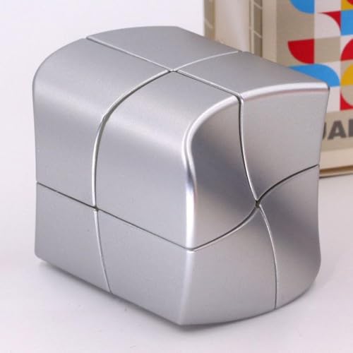 Image of YJ YuanFang 2x2 Shape Mod Speed Cube | Metallic Silver Wave Design | Unique 2x2x2 Shape Modification for Collectors and Puzzle Enthusiasts