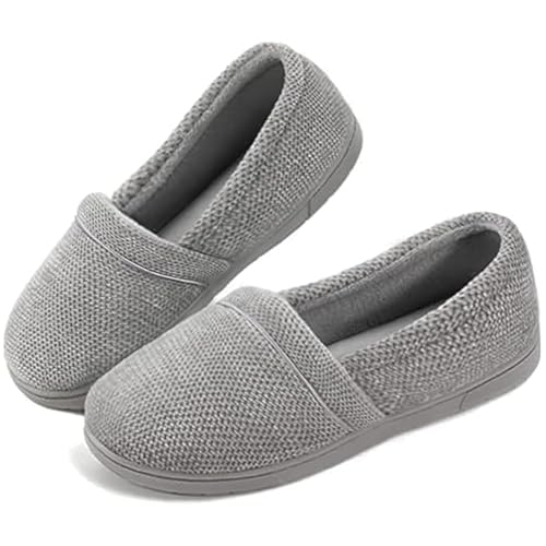 ULTRAIDEAS Women's Grace Closed Back Slippers, Memory Foam Loafer House Shoes with Rubber Sole