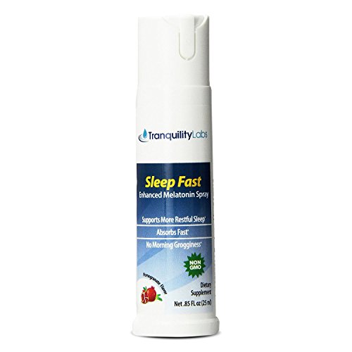 Tranquility Labs' Sleep Fast Oral Melatonin Spray, 32 Doses, Enhanced with Valerian Root