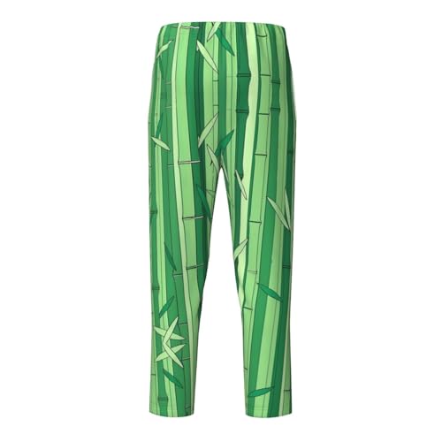 Pajama Pants Pajama Bottoms with Elastic Waistband Sleepwear Lounge Pants, Green Plants Leaves2