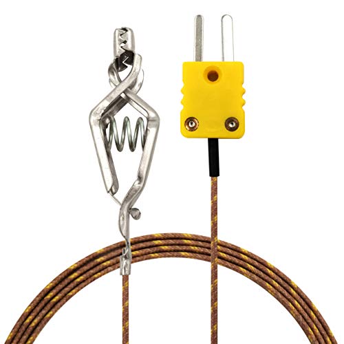 PerfectPrime TL0501, K-Type Sensor Probes Alligator Clip Probe for K-Type Probe Thermocouple Sensor & Meter in Temperature Range from upto 500 Â°C