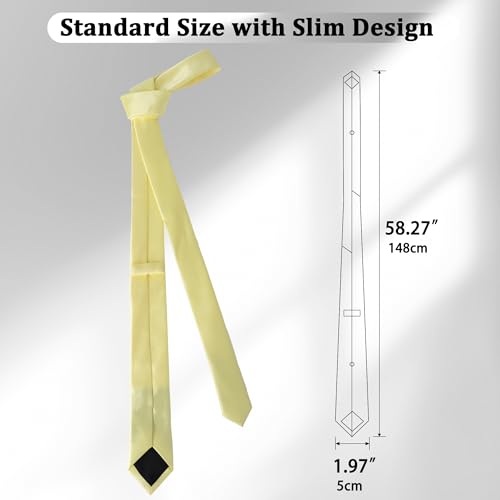 Image of Landisun Black Tie Men Women Solid Skinny Ties Slim Ties Satin Tie