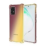 haoye cover per samsung galaxy note 10 lite cover, custodia in tpu a gradiente colori, [rinforzare la con quattro angoli] custodia trasparente silicone morbida tpu ultra sottile case (oro nero)