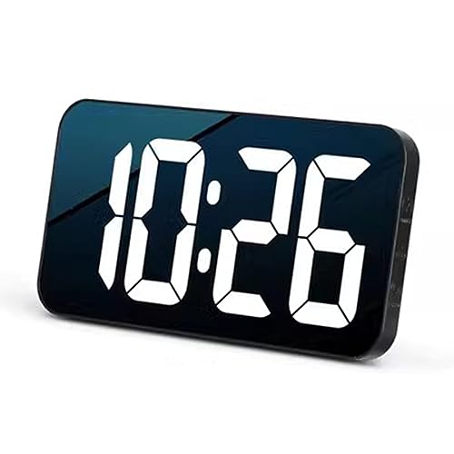 Large-Screen Digital Electronic Watch Living Room, Meeting Table Wall Clock Date Week Advanced Sense Alarm Clock (Color : White)