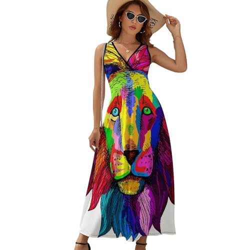 Robe longue d'été sans manches pour femmes | Lion De Couleur maxi décontractée - 6
