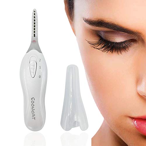 Preisvergleich Produktbild Elektrischer Wimpernzange, SoonCat Elektrische Verbesserte Tragbare Beheizte Automatische Wimpernzangen mit LED-Licht 2 Stufen Wärmeeinstellungen Eye Curlers (elektrischer Wimpernzange)