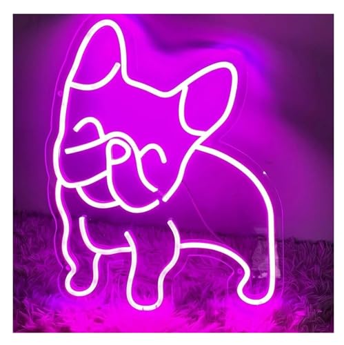 Lumières néon pour décoration murale chambre enfant chiot rose