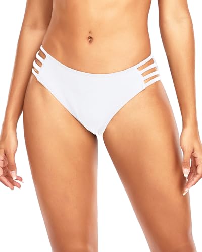 Image of Women Bikini Bottom Full Coverage Bathing Suit Bottoms Swimsuit Bottom | Low Waist Design, Side Strap Cutout, Full Rear Coverage, Secure Fit, Soft Breathable Fabric