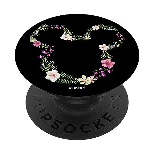 Disney Mickey & Friends Mickey Hawaiian Floral Outline Ears PopSockets Swappable PopGrip
