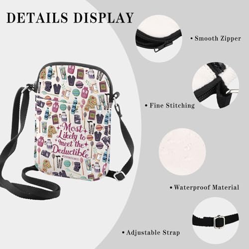 Chronic Illness Gift Medical Gaslighting Gift Likely To Meet The Deductible Warrior Sarcasm Crossbody Bag for Spoonie Friend3