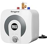 Ganggend 2.5 Gallon Electric Water Heater, 110V 1500W Mini Tank Under Sink Instant Hot Water Heater with Pressure Release Vavle, Digital Display for Kitchen,RV,Laundry