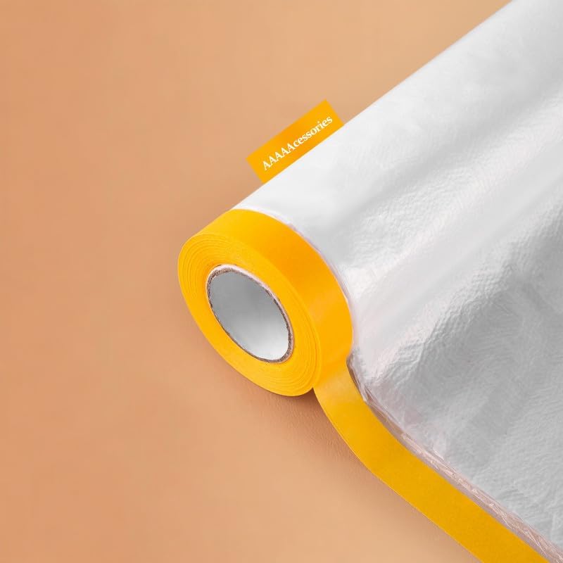 AAAAAcessories Extra Large Plastic Drop Cloth, 50in X 35-Feet– Clear, Light & Durable Dust Cover for Painting & Floor Protection, 6-Pack