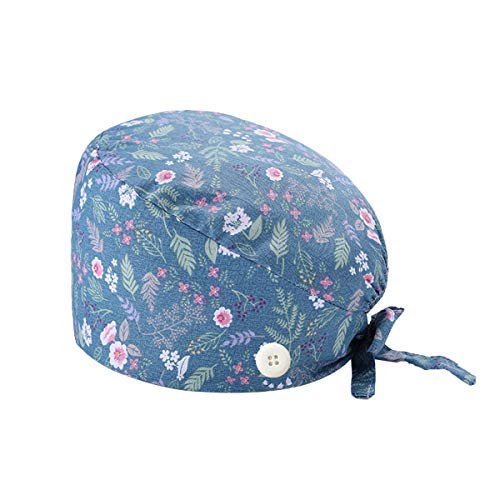 Huuflyty Adjustable Working Caps, Bouffant Hats, Working Caps with Buttons for Women Men Nurse Working Caps for Women (HT02-3colors) - Thumbnail 3