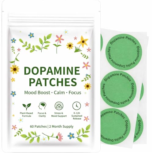 Rzzsqszj Dopamine Patches Extra Strength Mood Focus & Calm Support No Pills Easy Daily Wear Stress Support Patch for Work Relaxation & Balance