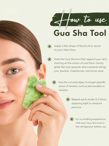 Image of Grade-A+ Textured Jade Roller & Gua Sha -Natural Anti-Aging Facial Roller for Eye, Neck, Jawline, Wrinkle, Puffiness & Body 3-in-1 Massager Tool For Skin Glowing (Light Green)