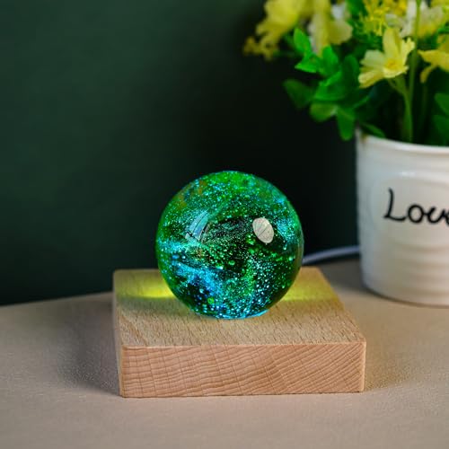 Image of ZEERSHEE Pack 2 LED Light Base for Crystal Colorful Lights 3.5 0.7inch Square Wood Display Stand for Acrylic 3D Crystals Glass Resin Art