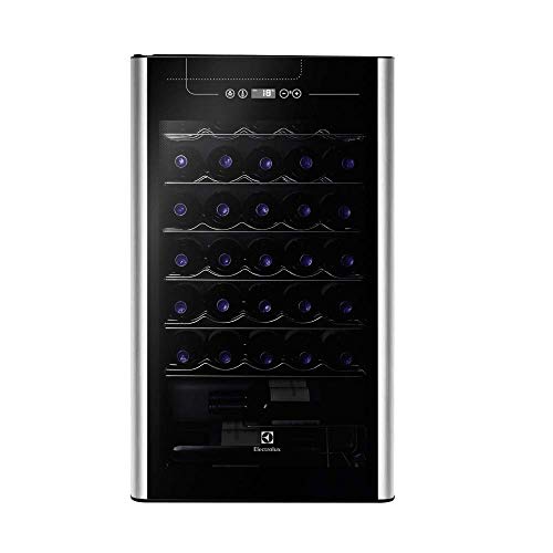 Adega Electrolux 34 Garrafas Uma Porta Preto Com Acabamento Em Inox (ACS34) 127V